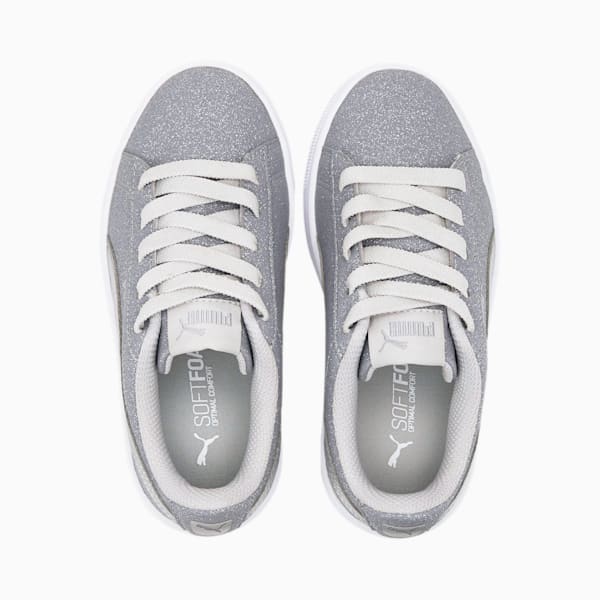 PUMA Vikky v2 Glitz Little Kids' Shoes, Gray Violet-Puma Silver-Puma White, extralarge