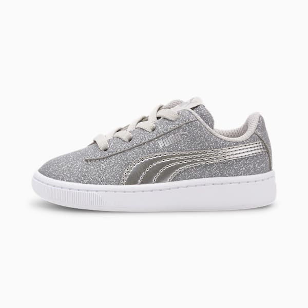 PUMA Vikky v2 Glitz Toddler Shoes, Gray Violet-Puma Silver-Puma White, extralarge