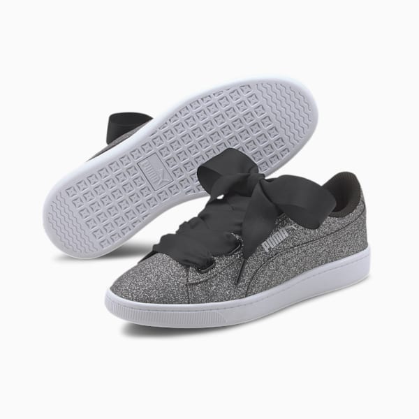 PUMA Vikky v2 Ribbon Glitz Sneakers JR, Puma Black-Puma Silver-Puma White, extralarge