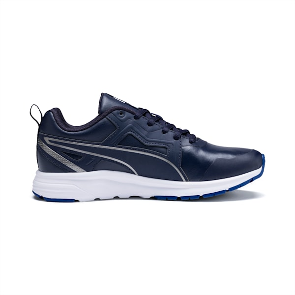 Pure Jogger Youth Shoes, Peacoat-Aged Slvr-Wht-G Blue, extralarge-IND