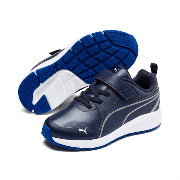 Pure Jogger SL Kids' Shoes, Peacoat-Aged Slvr-Wht-G Blue, extralarge-IND