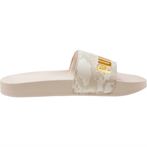 Leadcat Snake Lux Women’s Slides, Pastel Parchment-Puma Team Gold, extralarge