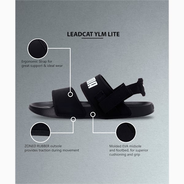 Leadcat YLM Lite Unisex Sandals, Puma Black-Puma White, extralarge-IND
