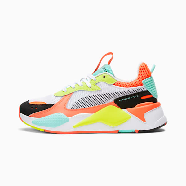 RS-X Toys Women's Sneakers, Puma White-Puma Black-Fluo Peach, extralarge