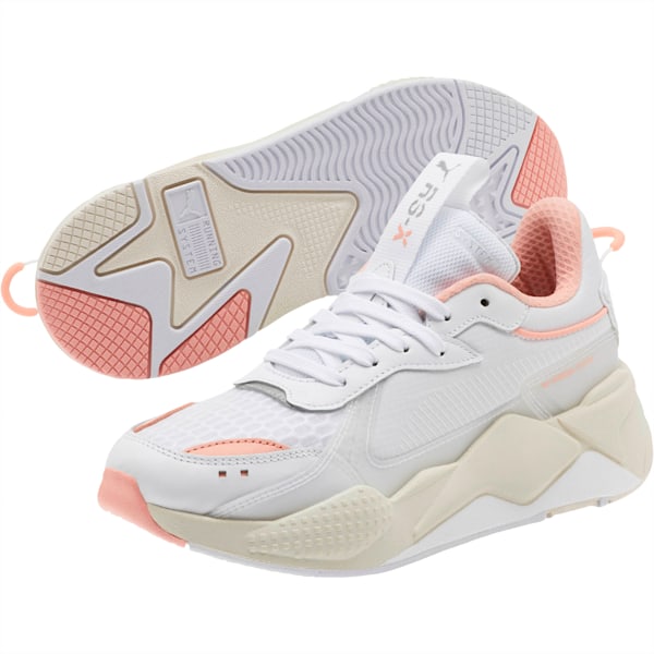 RS-X Tech Women’s Sneakers, Puma White-Peach Bud, extralarge