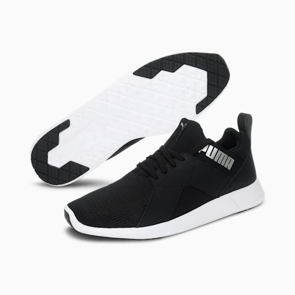 Zod Runner Men’s Running Sneakers, PUMA Black-Silver, extralarge-IND