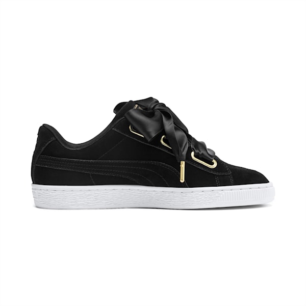 Suede Heart Floral Women's Sneakers, Puma Black-Bright Marigold, extralarge