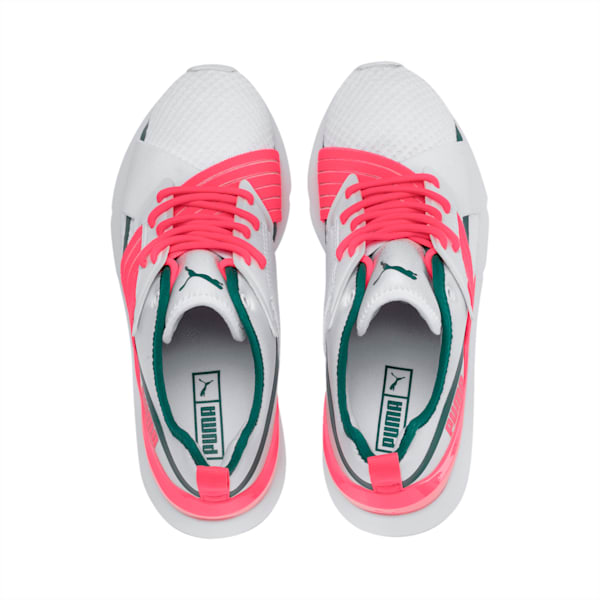 Muse X-2 Women's Shoes, Puma White-Pink Alert, extralarge-IND