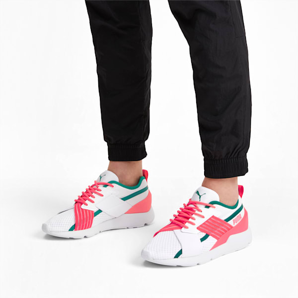 Muse X-2 Women's Shoes, Puma White-Pink Alert, extralarge-IND