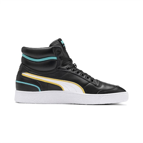 Ralph Sampson Mid Hoops Sneakers, Puma Blk-Puma Wht-Puma Wht, extralarge