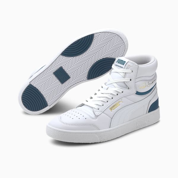 Ralph Sampson Mid Sneakers, Puma White-Digi-blue, extralarge