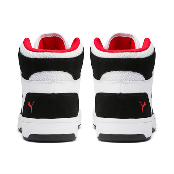 PUMA Rebound LayUp Mesh Men's Sneakers, White-Black-High Risk Red, extralarge
