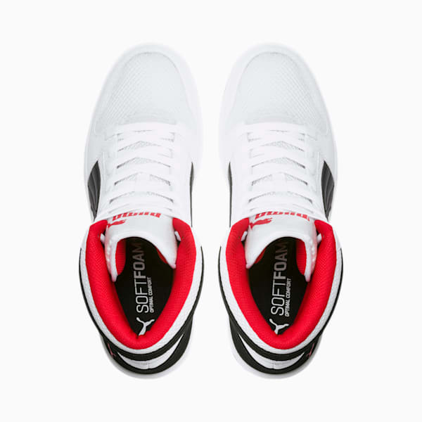 PUMA Rebound LayUp Mesh Men's Sneakers, Puma White-Puma Black-High Risk Red, extralarge