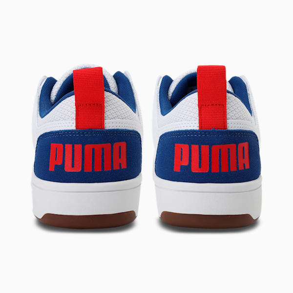 Rebound Lay-Up Lo SoftFoam+ Mesh Shoes, Puma White-Galaxy Blue-High Risk Red-Gum, extralarge-IND