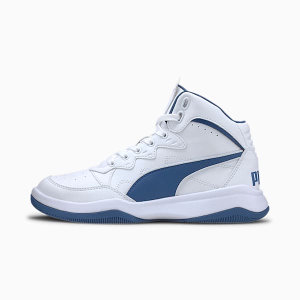 PUMA Rebound Playoff SL Sneakers JR, Puma White-Bright Cobalt, extralarge