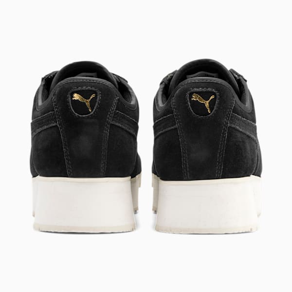 Roma Amor Suede Women's Sneakers, Puma Black-Puma Team Gold, extralarge