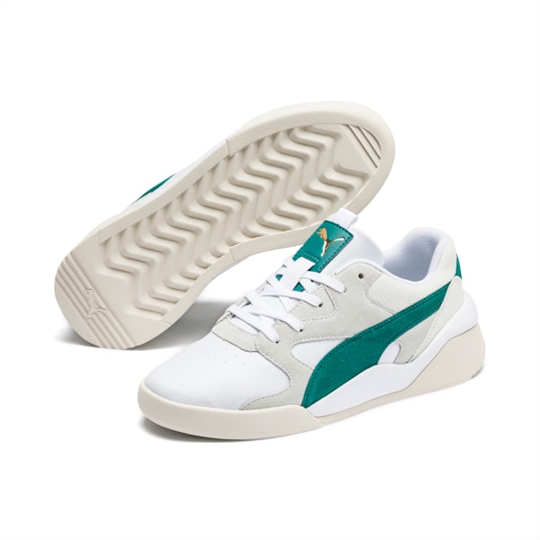 Aeon Heritage Women's Sneakers, Puma White-Teal Green, extralarge