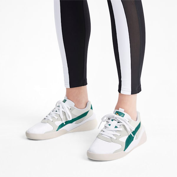 Aeon Heritage Women's Sneakers, Puma White-Teal Green, extralarge