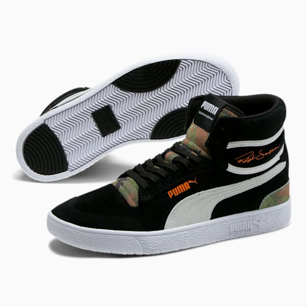 Ralph Sampson Mid Ambush Sneakers, Puma Black-Puma White-Jaffa Orange, extralarge