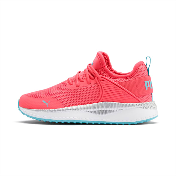 Pacer Next Cage Metallic Little Kids' Shoes, Calypso Coral-Milky Blue-Puma White, extralarge