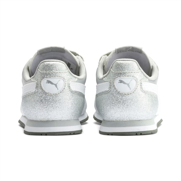 Cabana Racer Glitz V EVA Girl's Shoes, Puma Silver-Puma White-Gray Violet, extralarge-IND