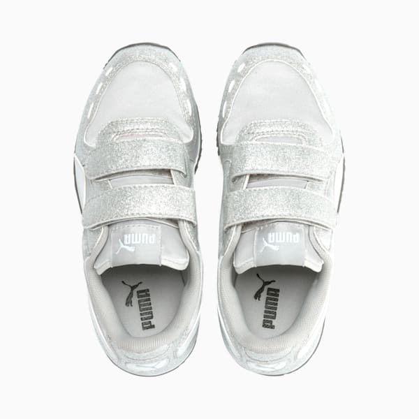 Cabana Racer Glitz V EVA Girl's Shoes, Puma Silver-Puma White-Gray Violet, extralarge-IND