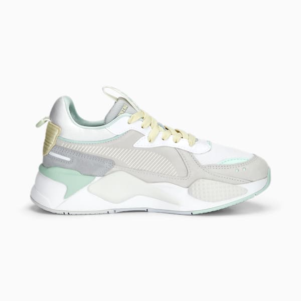 RS-X Reinvent Women's Sneakers, PUMA White-Feather Gray-Minty Burst, extralarge-IND