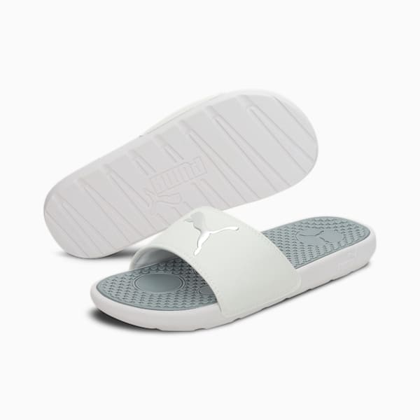 Cool Cat Women's Slides, Puma White-High Rise-Puma Silver, extralarge-IND