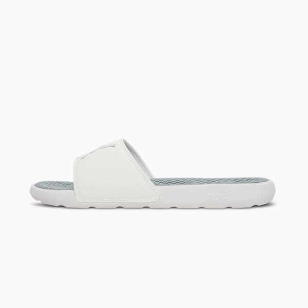 Cool Cat Women's Slides, Puma White-High Rise-Puma Silver, extralarge-IND