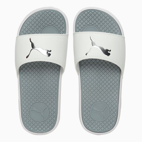 Cool Cat Women's Slides, Puma White-High Rise-Puma Silver, extralarge-IND