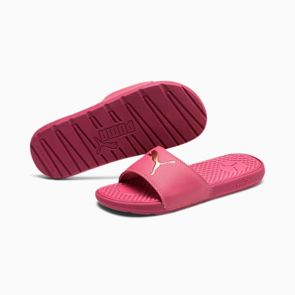 Cool Cat Sport Women's Slides, Rose Wine-Rose Gold, extralarge