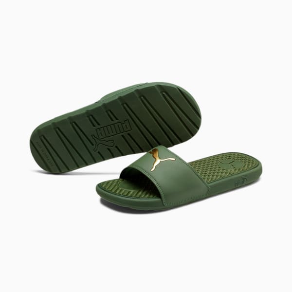 Cool Cat Sport Women's Slides, Olivine-Puma Team Gold, extralarge