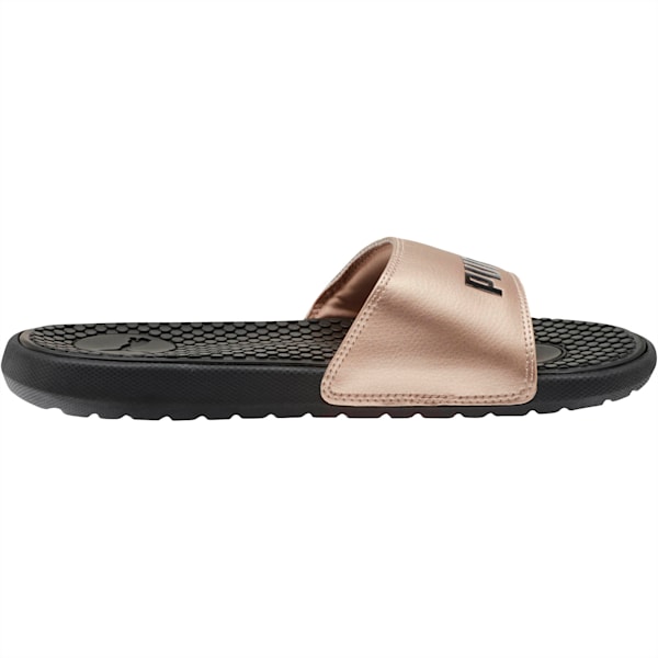 Cool Cat Metallic Women’s Slides, Puma Black-Rose Gold, extralarge