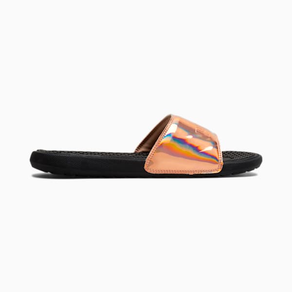 Cool Cat Opalescent Women's Slides, Puma Black-Rose Gold, extralarge