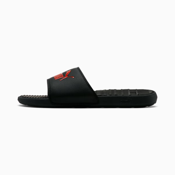 Cool Cat Men's Slides, Puma Black-High Risk Red
