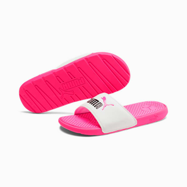 Cool Cat Kids' Slides Big Kids, KNOCKOUT PINK-Puma White-Puma Black, extralarge