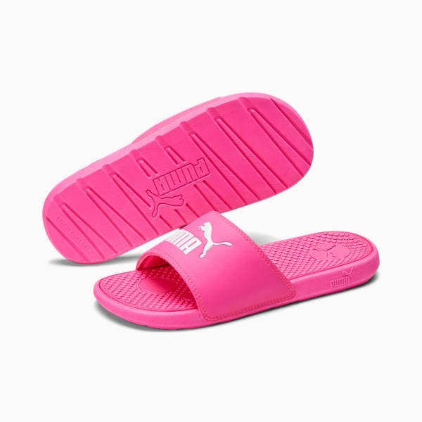 Cool Cat Kids' Slides Big Kids, KNOCKOUT PINK-Puma White, extralarge