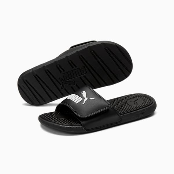 Cool Cat V Kids' Slides Big Kids, Puma Black-Puma White, extralarge