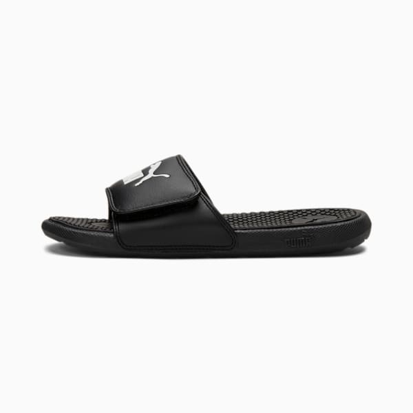 Cool Cat V Kids' Slides Big Kids, Puma Black-Puma White, extralarge