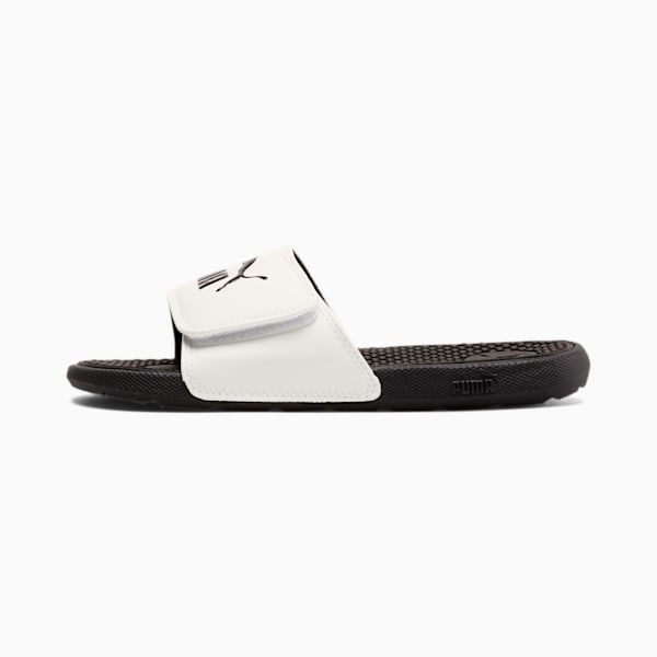 Cool Cat V Kids' Slides Big Kids, Puma Black-Puma White, extralarge