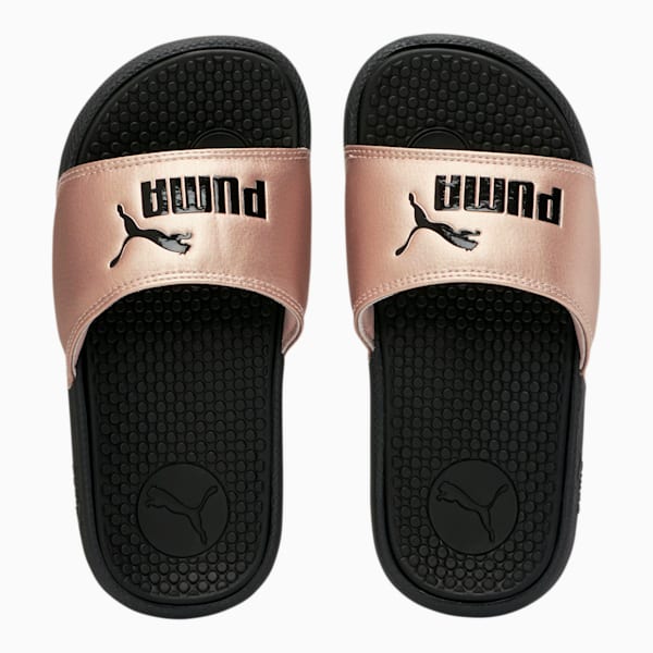 Cool Cat Metallic Little Kids' Slides, Puma Black-Rose Gold, extralarge