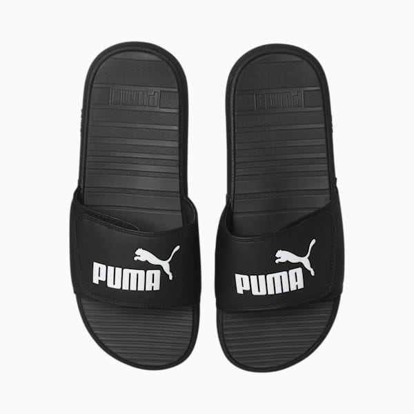 Cool Cat V Men's Slides, Puma Black-Puma White, extralarge