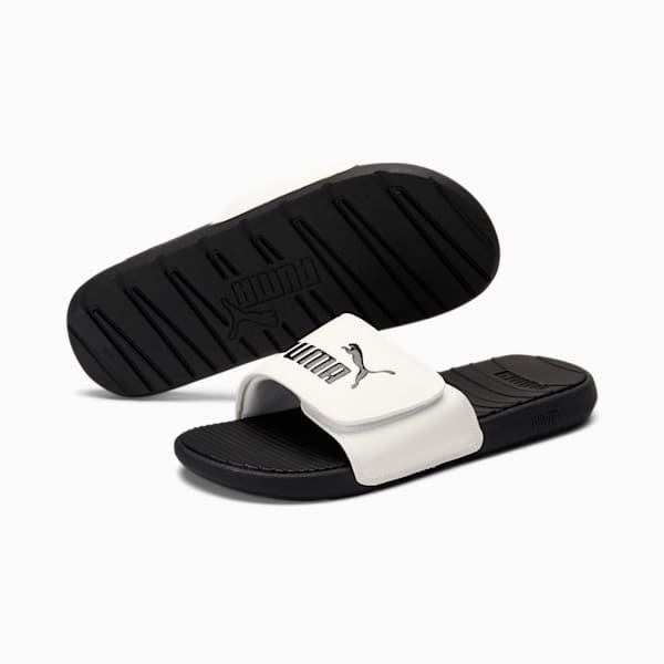 Cool Cat V Men's Slides, Puma Black-Puma White-Puma Black, extralarge