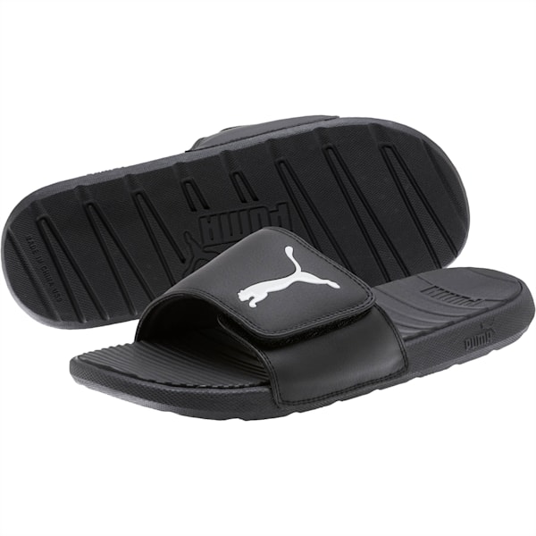 Cool Cat Sport V Slides, Puma Black-Puma White, extralarge