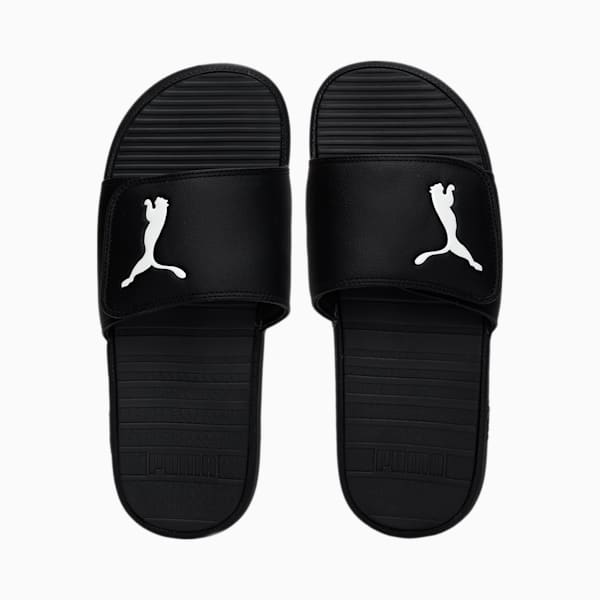 Cool Cat Sport Men's Slides, Puma Black-Puma White, extralarge-IND