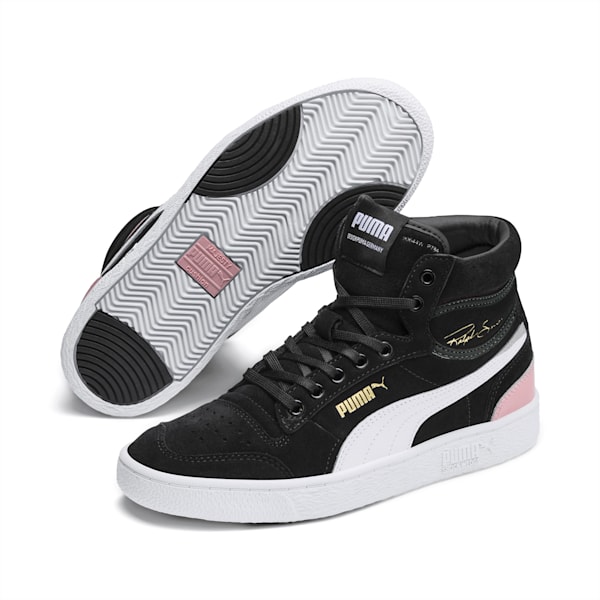 Ralph Sampson Mid Suede Women's Sneakers, Puma Black-Bridal Rose, extralarge