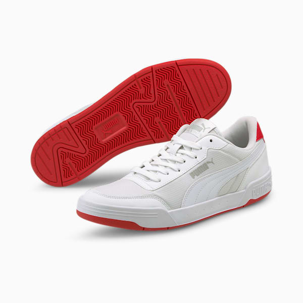 Caracal Style Sneakers, Puma White-Puma White-High Risk Red, extralarge-IND