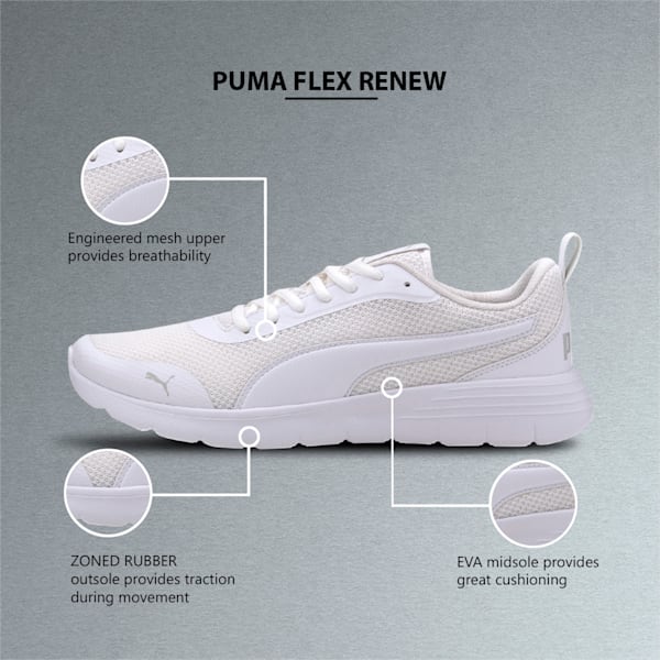 Flex Renew Unisex Sneakers, Puma White-Gray Violet, extralarge-IND