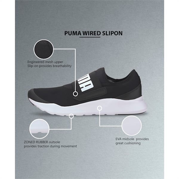 Wired Slip On Unisex Shoes, Puma Black-Puma White, extralarge-IND