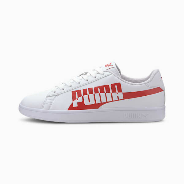 Smash v2 Max Sneakers, Puma White-High Risk Red